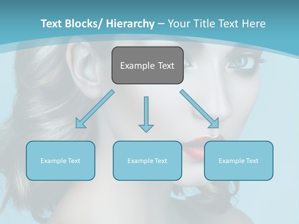 A Woman With Blue Eyes And A Red Lipstick PowerPoint Template