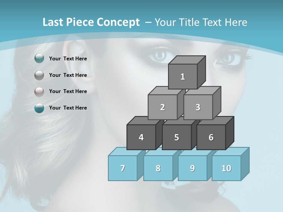 A Woman With Blue Eyes And A Red Lipstick PowerPoint Template