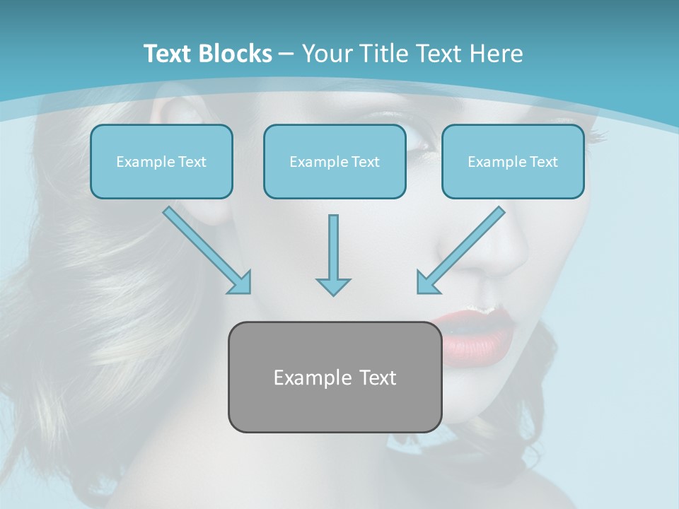 A Woman With Blue Eyes And A Red Lipstick PowerPoint Template