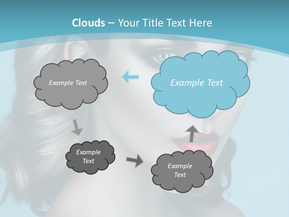 A Woman With Blue Eyes And A Red Lipstick PowerPoint Template