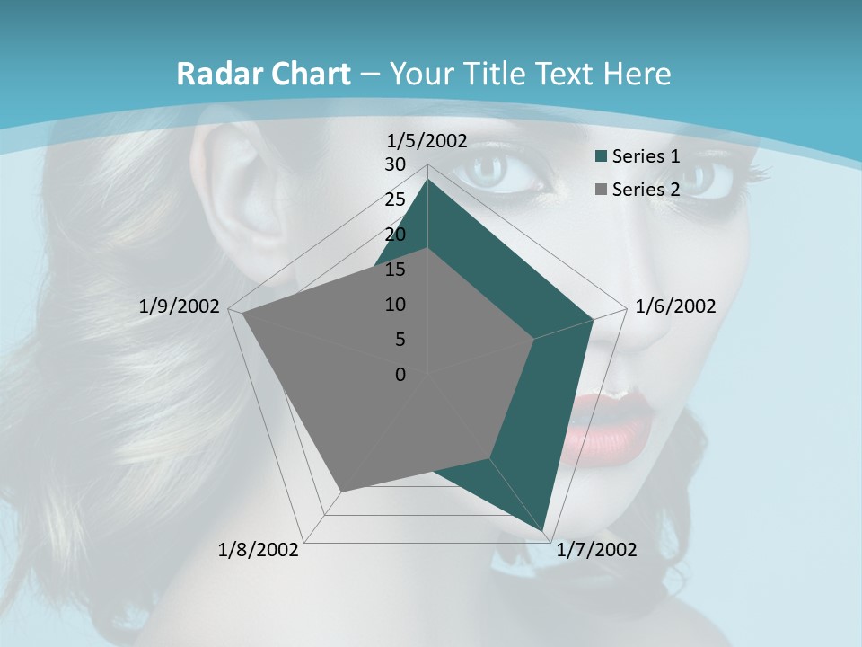 A Woman With Blue Eyes And A Red Lipstick PowerPoint Template