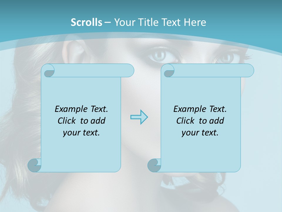 A Woman With Blue Eyes And A Red Lipstick PowerPoint Template