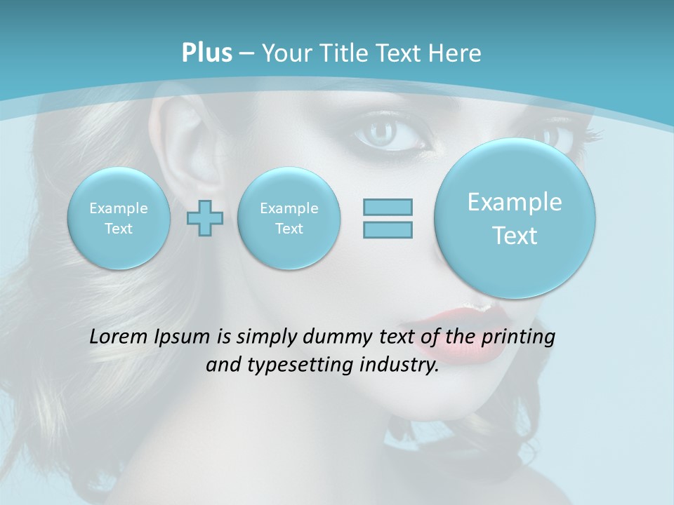 A Woman With Blue Eyes And A Red Lipstick PowerPoint Template