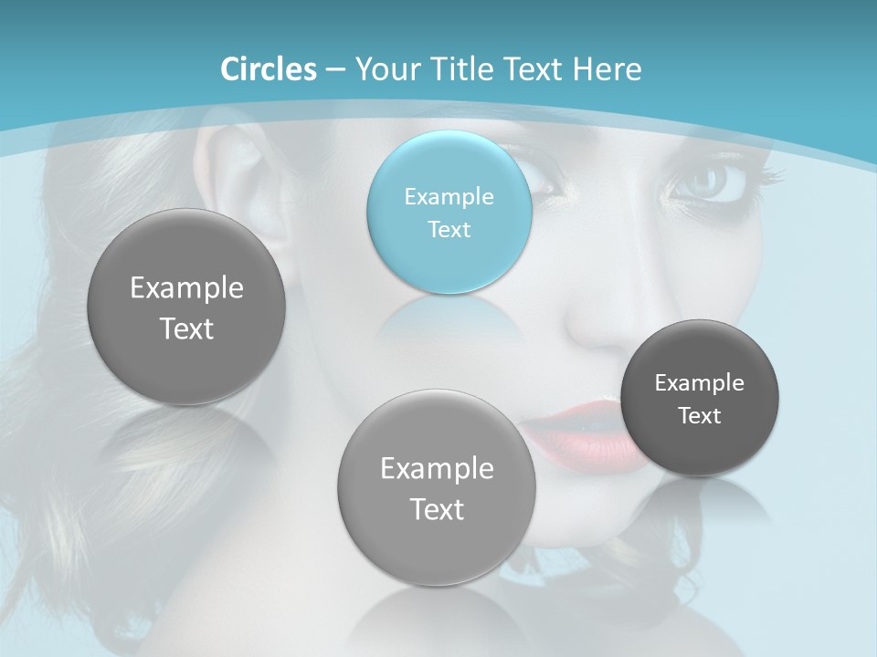 A Woman With Blue Eyes And A Red Lipstick PowerPoint Template