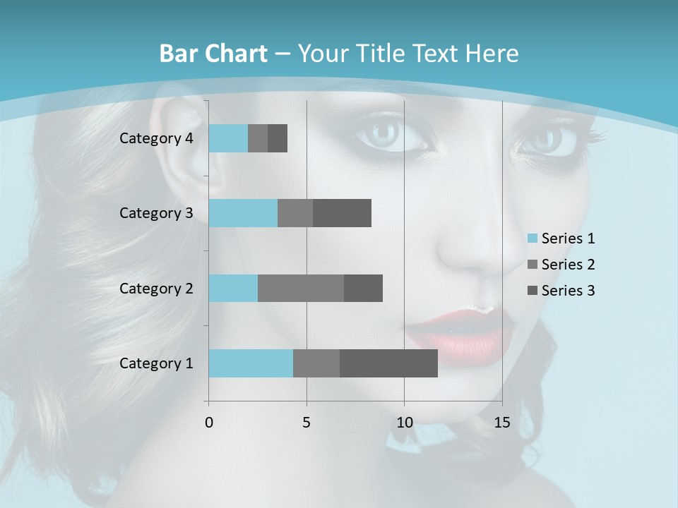 A Woman With Blue Eyes And A Red Lipstick PowerPoint Template