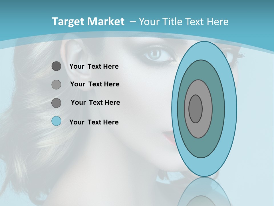 A Woman With Blue Eyes And A Red Lipstick PowerPoint Template