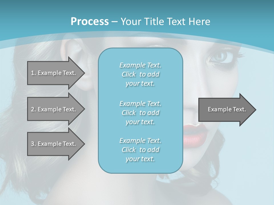 A Woman With Blue Eyes And A Red Lipstick PowerPoint Template