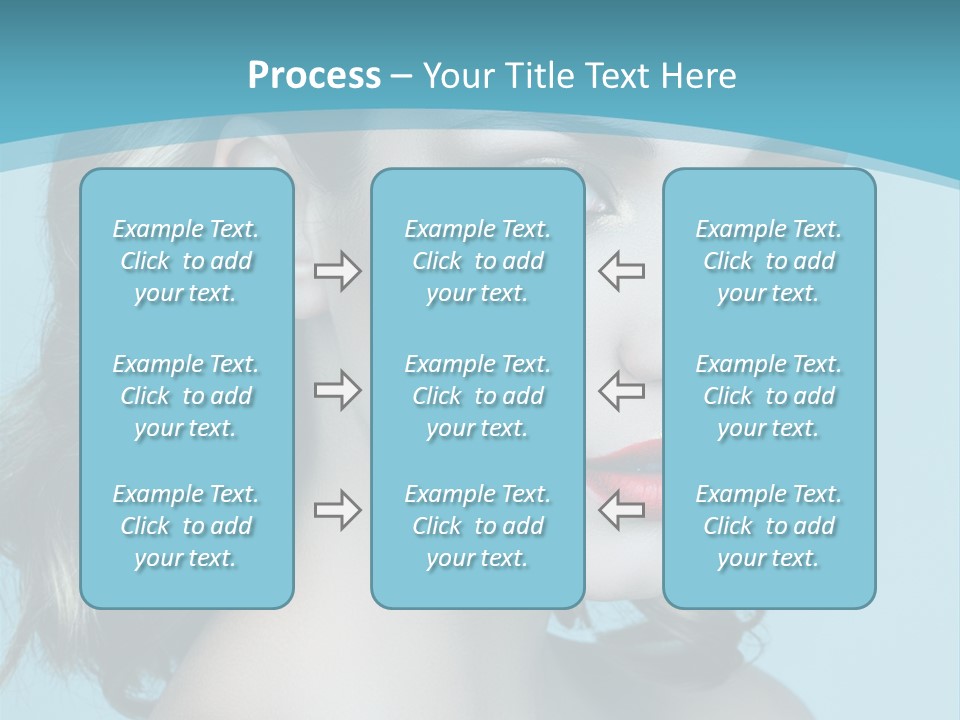 A Woman With Blue Eyes And A Red Lipstick PowerPoint Template
