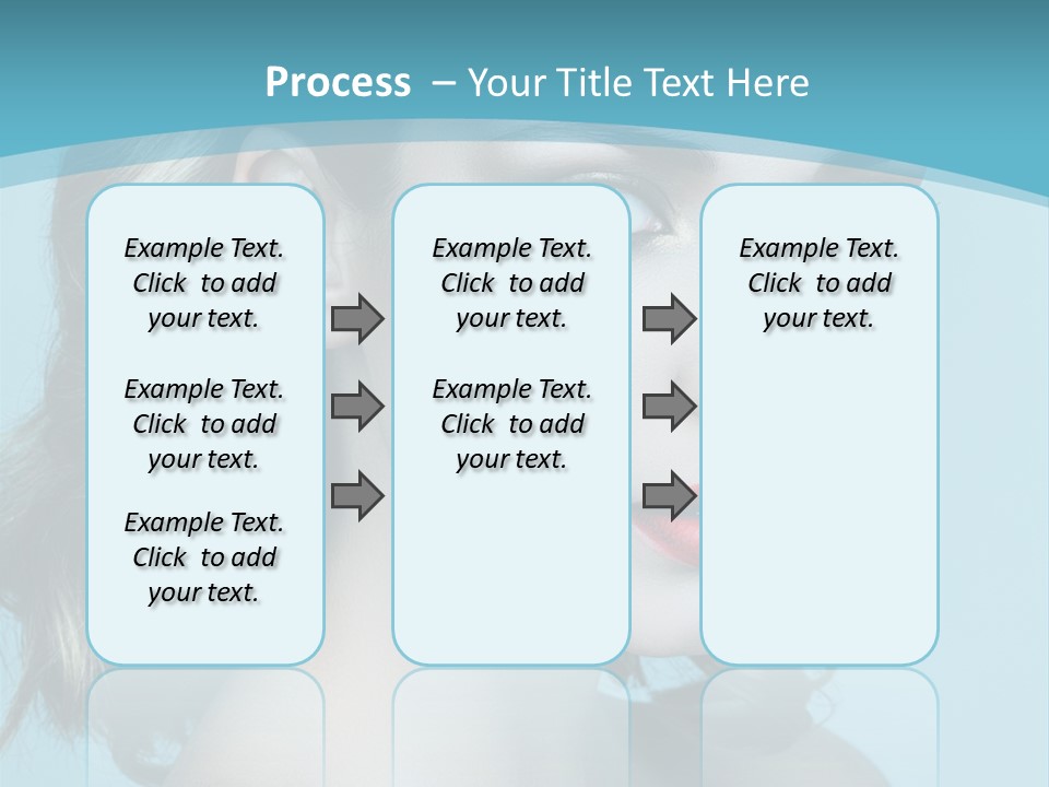 A Woman With Blue Eyes And A Red Lipstick PowerPoint Template