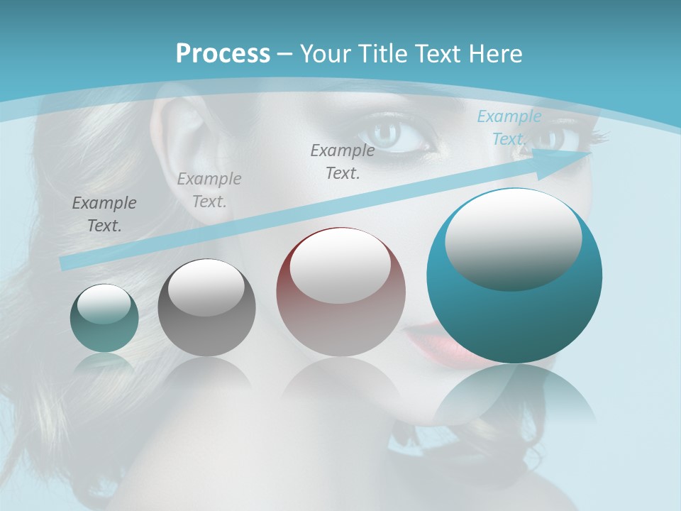 A Woman With Blue Eyes And A Red Lipstick PowerPoint Template