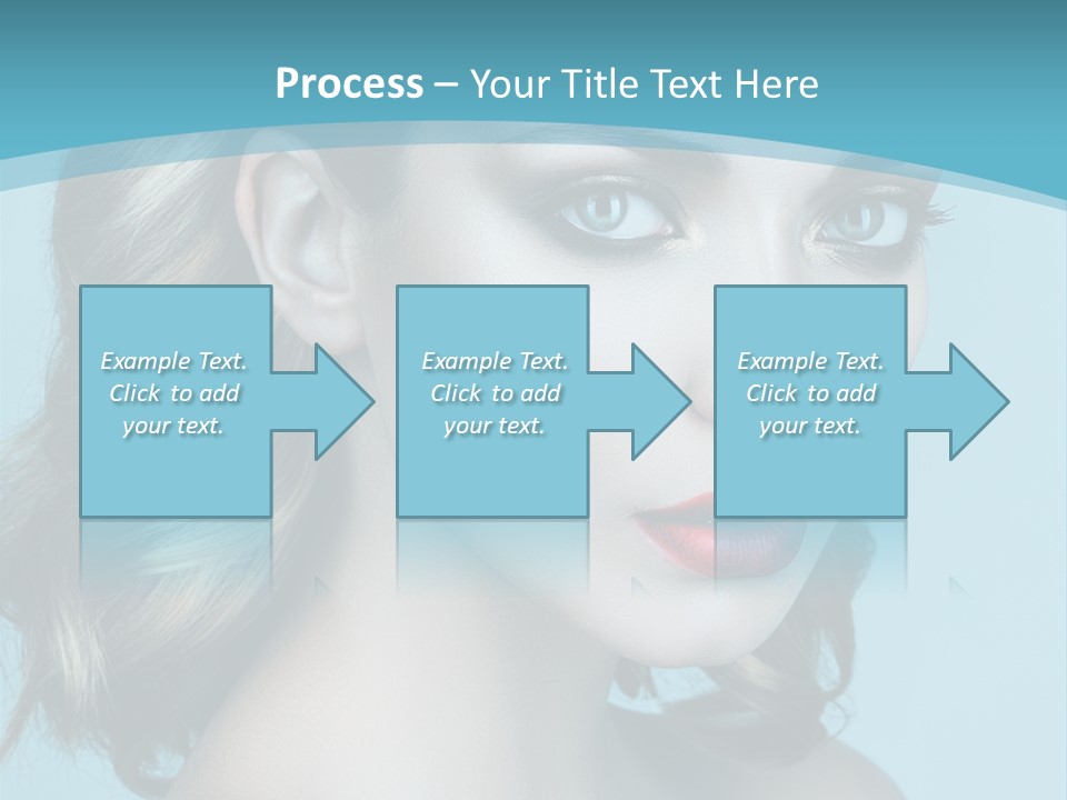 A Woman With Blue Eyes And A Red Lipstick PowerPoint Template