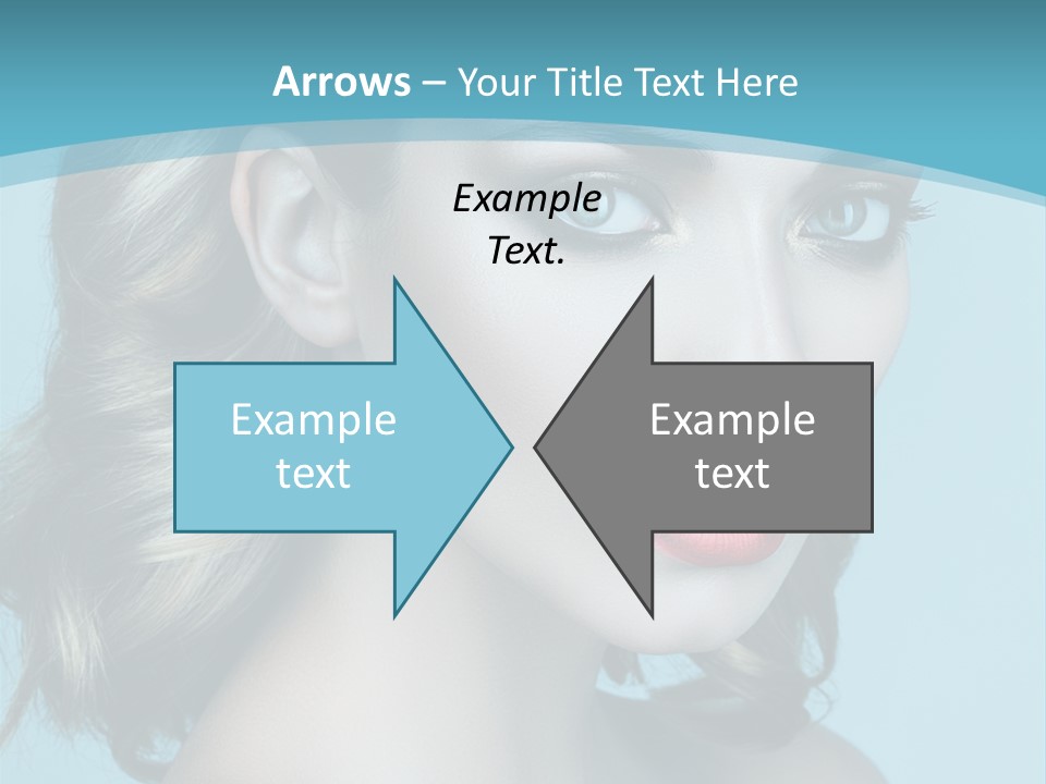 A Woman With Blue Eyes And A Red Lipstick PowerPoint Template