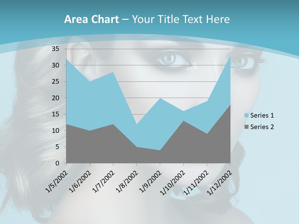 A Woman With Blue Eyes And A Red Lipstick PowerPoint Template