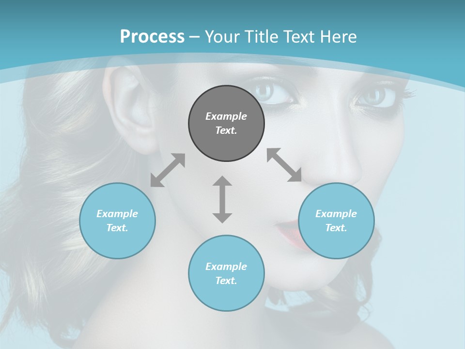 A Woman With Blue Eyes And A Red Lipstick PowerPoint Template