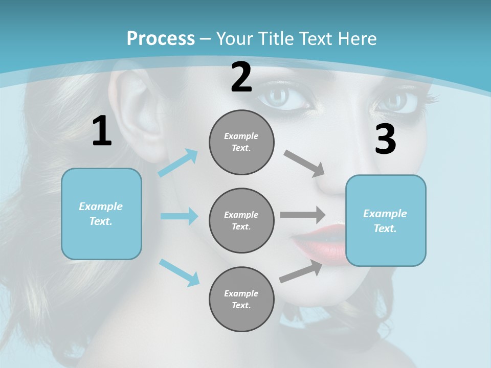 A Woman With Blue Eyes And A Red Lipstick PowerPoint Template