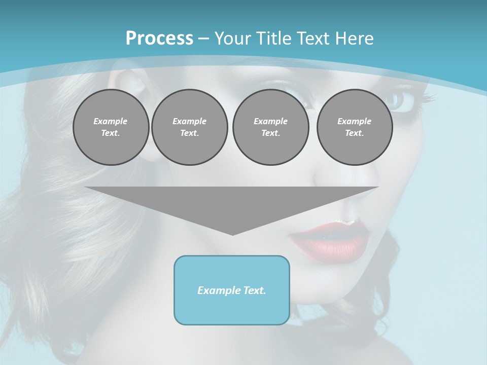 A Woman With Blue Eyes And A Red Lipstick PowerPoint Template