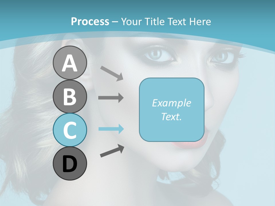 A Woman With Blue Eyes And A Red Lipstick PowerPoint Template