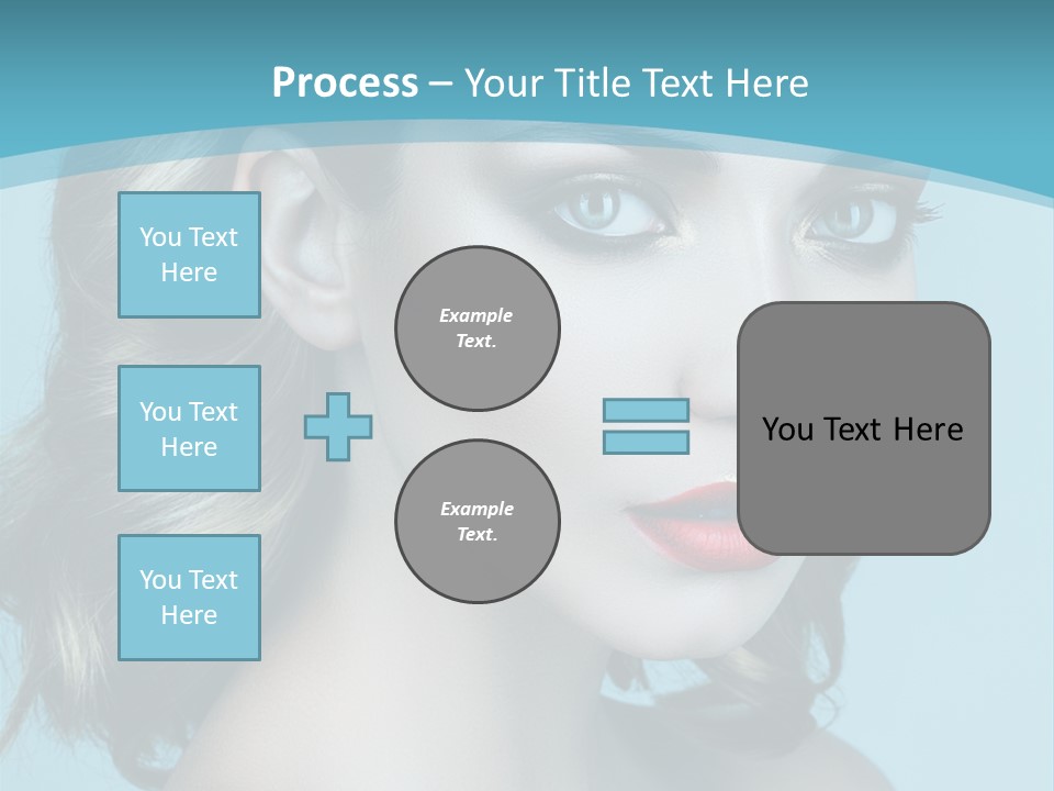 A Woman With Blue Eyes And A Red Lipstick PowerPoint Template