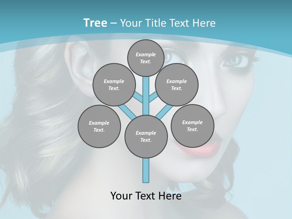 A Woman With Blue Eyes And A Red Lipstick PowerPoint Template