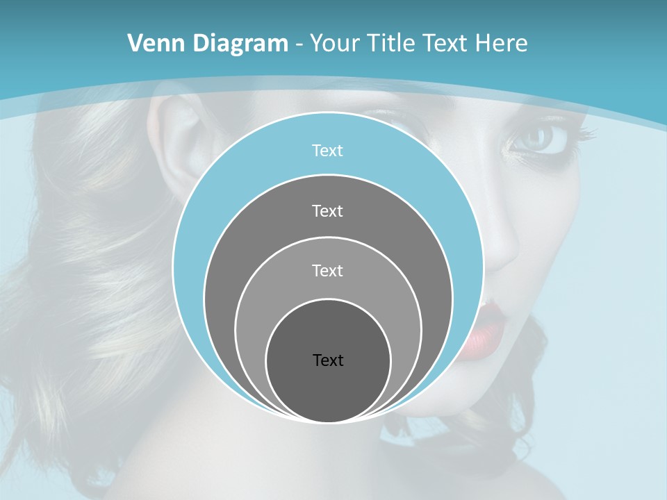 A Woman With Blue Eyes And A Red Lipstick PowerPoint Template