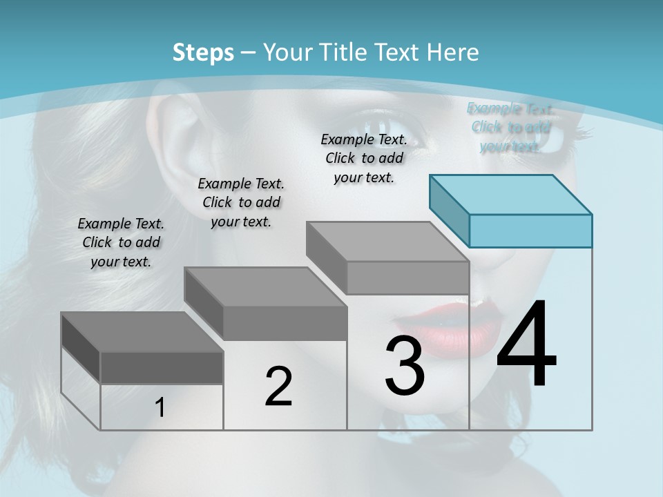 A Woman With Blue Eyes And A Red Lipstick PowerPoint Template