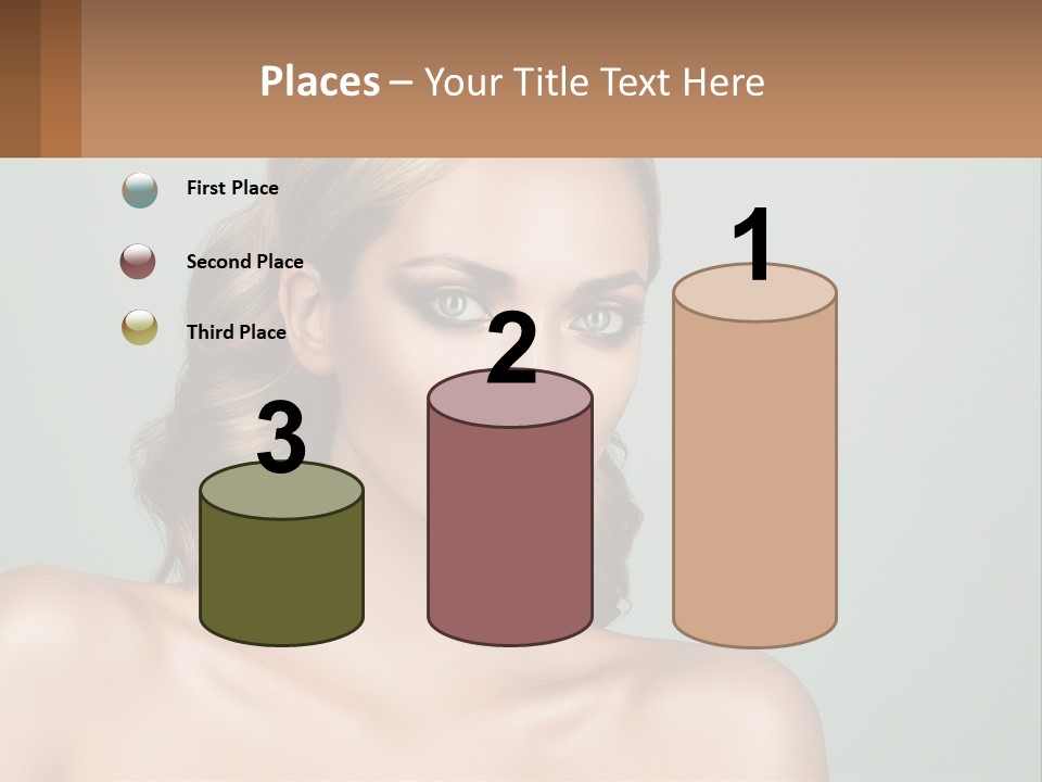 A Beautiful Woman With A Red Lipstick On Her Face PowerPoint Template