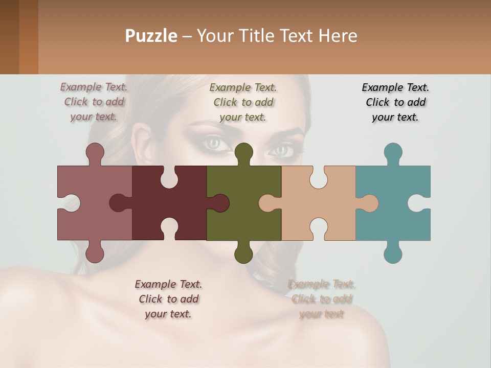 A Beautiful Woman With A Red Lipstick On Her Face PowerPoint Template