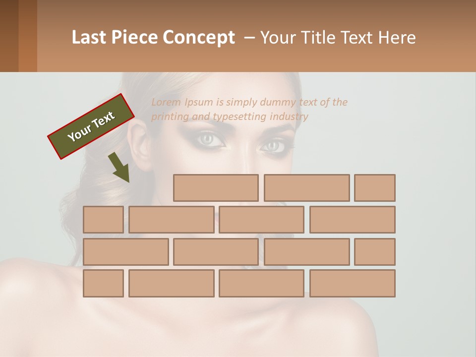 A Beautiful Woman With A Red Lipstick On Her Face PowerPoint Template