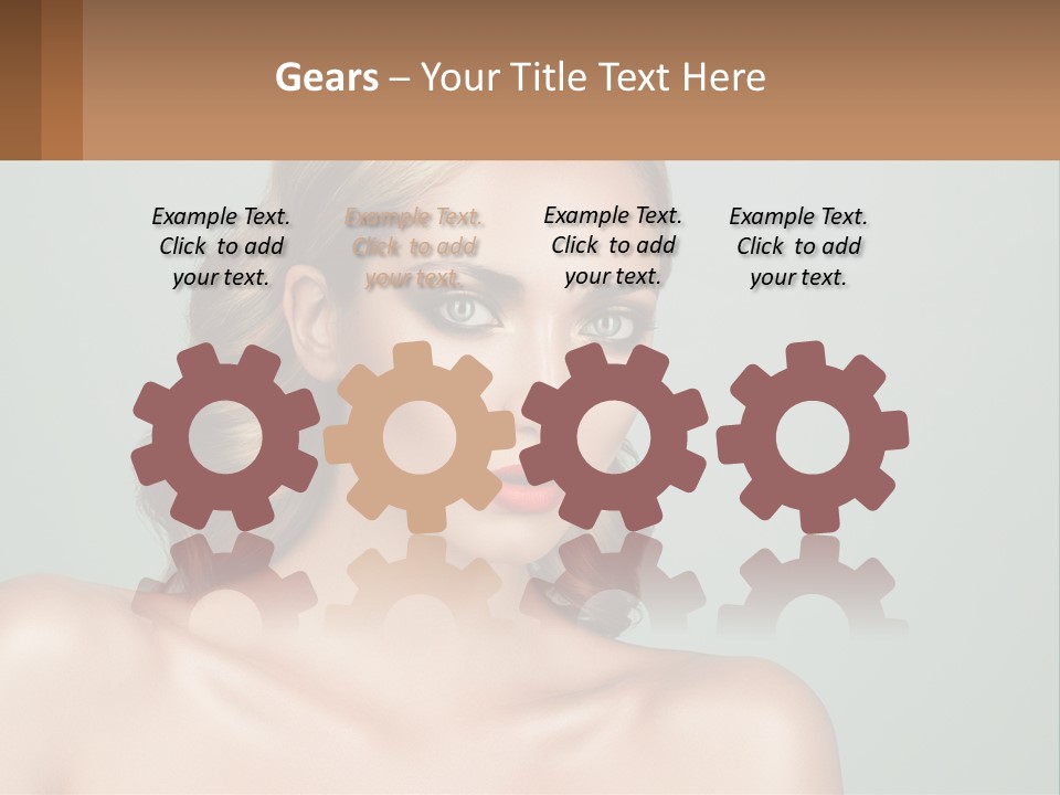 A Beautiful Woman With A Red Lipstick On Her Face PowerPoint Template