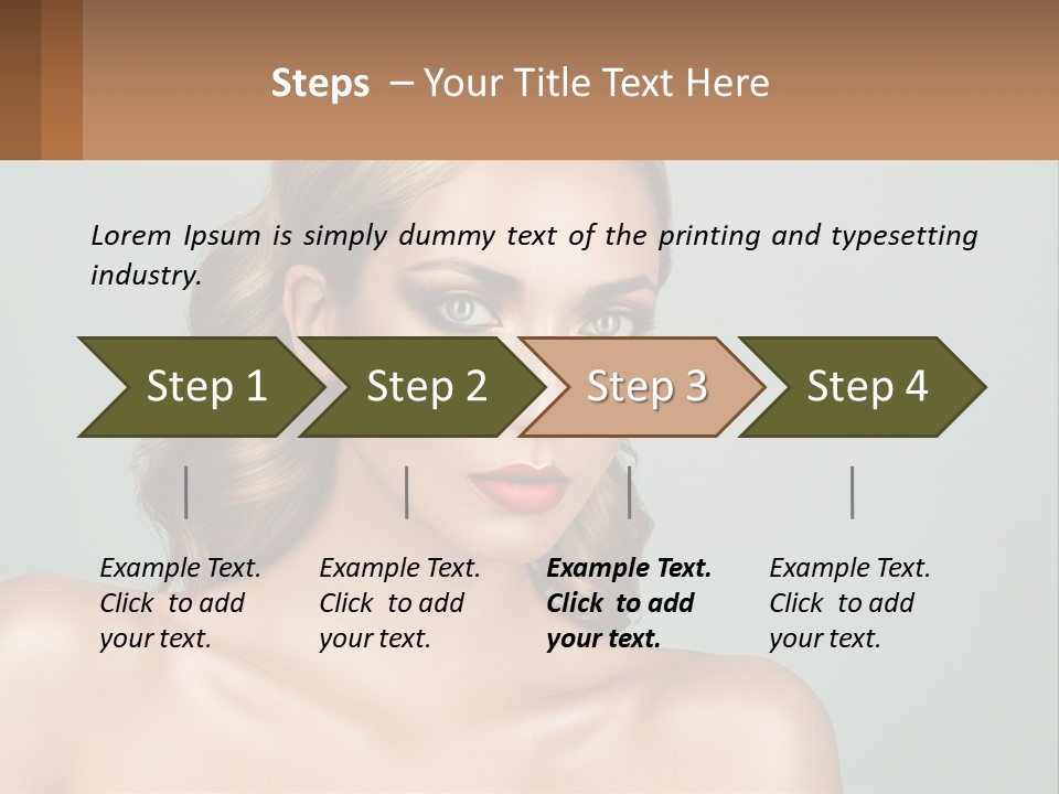 A Beautiful Woman With A Red Lipstick On Her Face PowerPoint Template