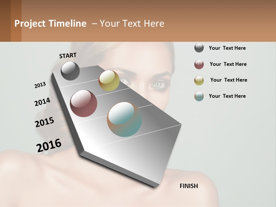 A Beautiful Woman With A Red Lipstick On Her Face PowerPoint Template