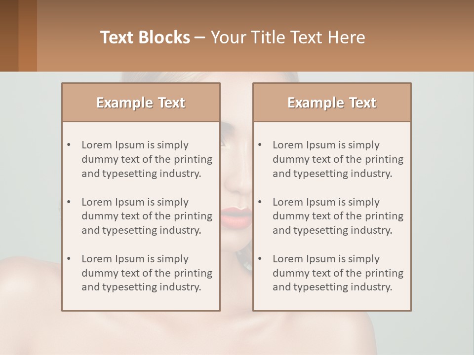 A Beautiful Woman With A Red Lipstick On Her Face PowerPoint Template