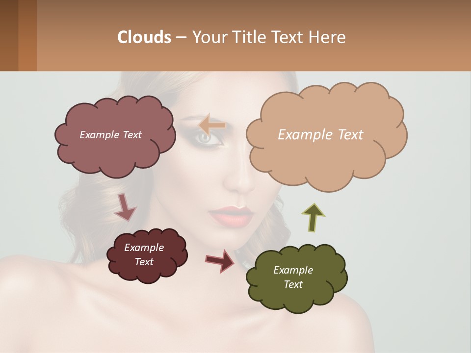 A Beautiful Woman With A Red Lipstick On Her Face PowerPoint Template
