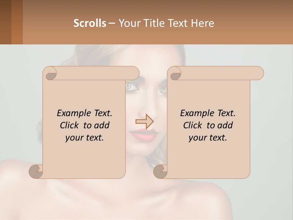 A Beautiful Woman With A Red Lipstick On Her Face PowerPoint Template