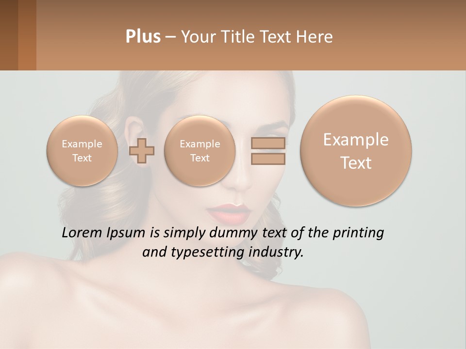 A Beautiful Woman With A Red Lipstick On Her Face PowerPoint Template