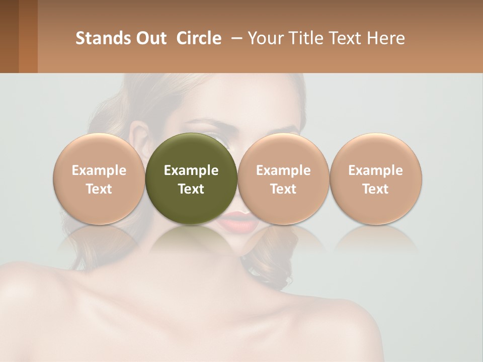 A Beautiful Woman With A Red Lipstick On Her Face PowerPoint Template