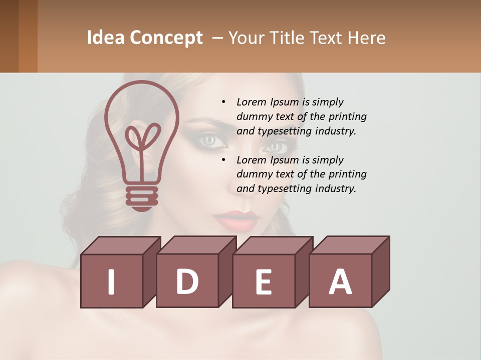 A Beautiful Woman With A Red Lipstick On Her Face PowerPoint Template