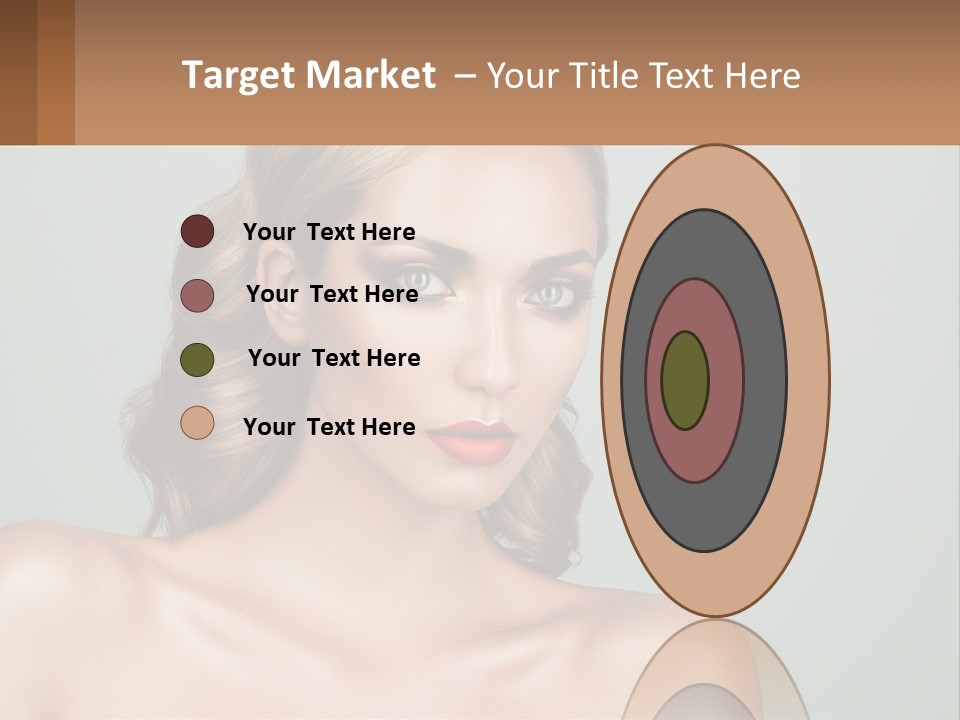 A Beautiful Woman With A Red Lipstick On Her Face PowerPoint Template