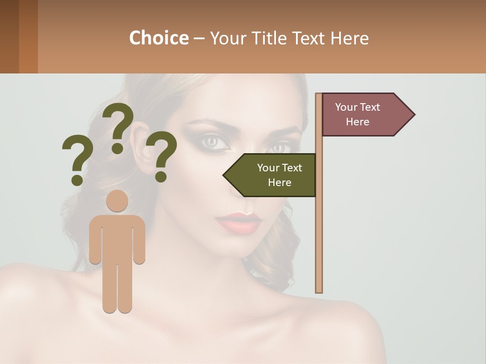 A Beautiful Woman With A Red Lipstick On Her Face PowerPoint Template