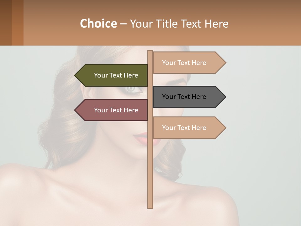 A Beautiful Woman With A Red Lipstick On Her Face PowerPoint Template