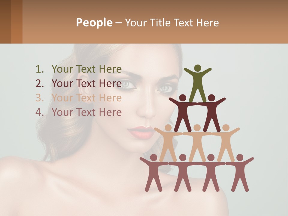 A Beautiful Woman With A Red Lipstick On Her Face PowerPoint Template