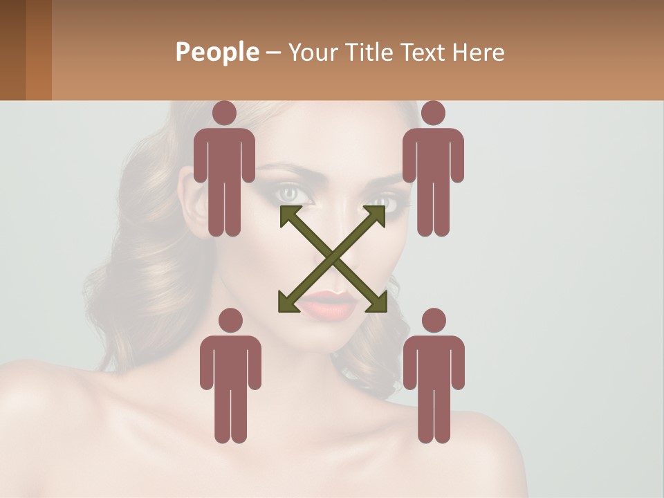 A Beautiful Woman With A Red Lipstick On Her Face PowerPoint Template
