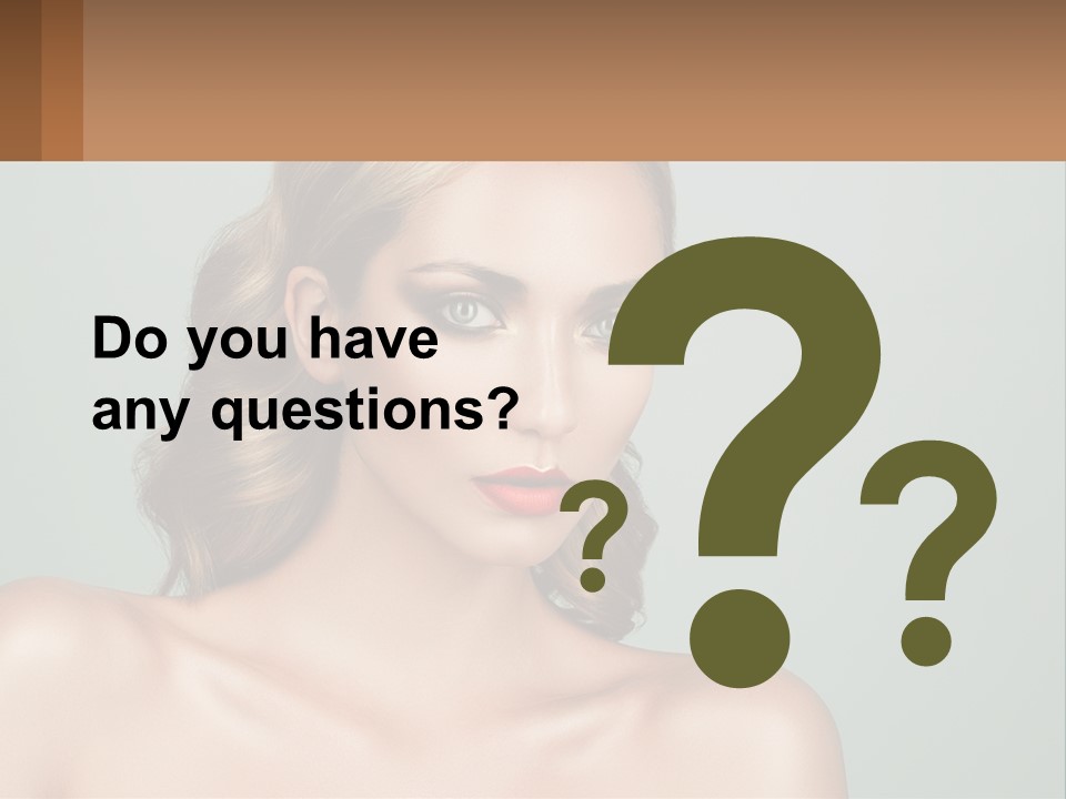 A Beautiful Woman With A Red Lipstick On Her Face PowerPoint Template