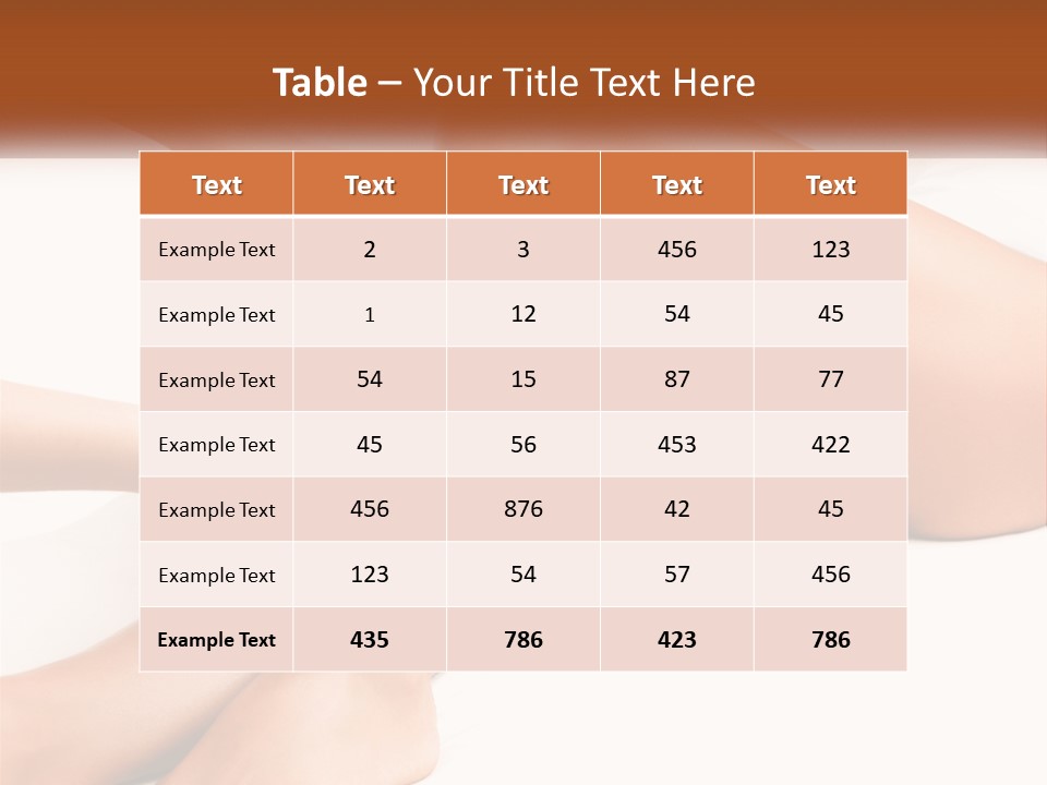 A Woman's Legs With A Towel On Top Of Them PowerPoint Template