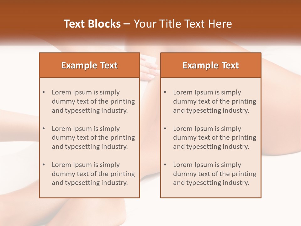 A Woman's Legs With A Towel On Top Of Them PowerPoint Template