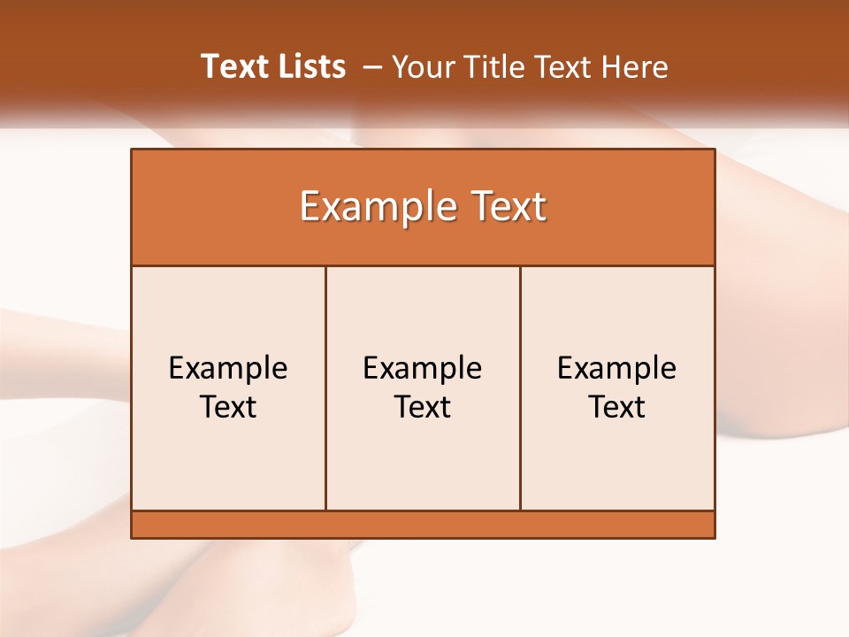 A Woman's Legs With A Towel On Top Of Them PowerPoint Template