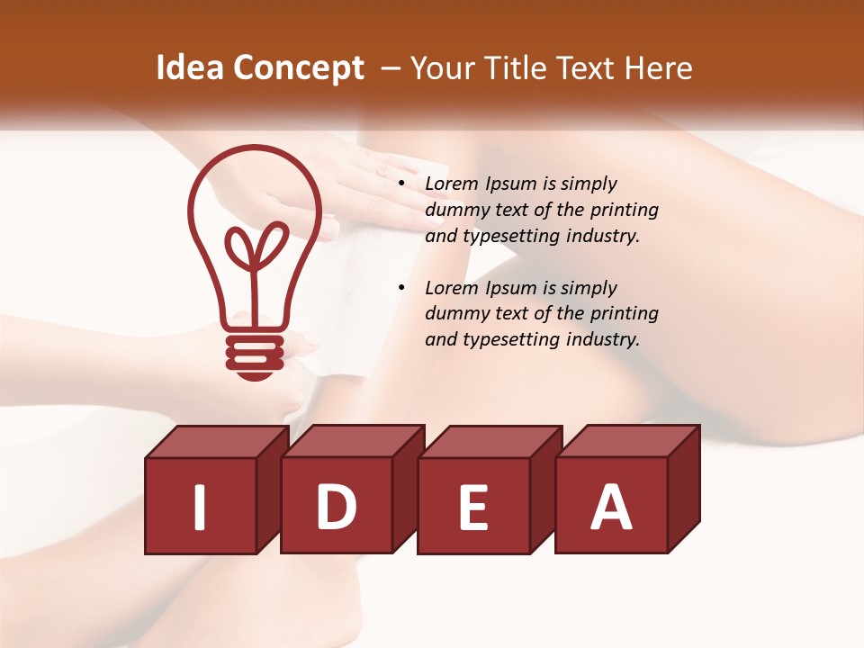 A Woman's Legs With A Towel On Top Of Them PowerPoint Template