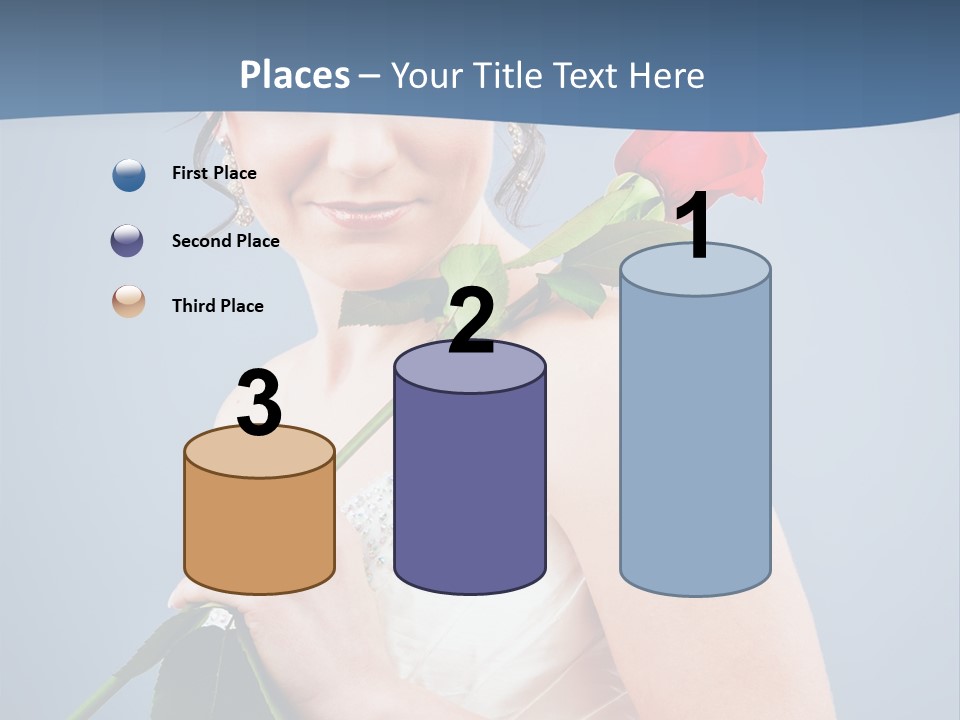 A Woman In A Wedding Dress Holding A Rose PowerPoint Template