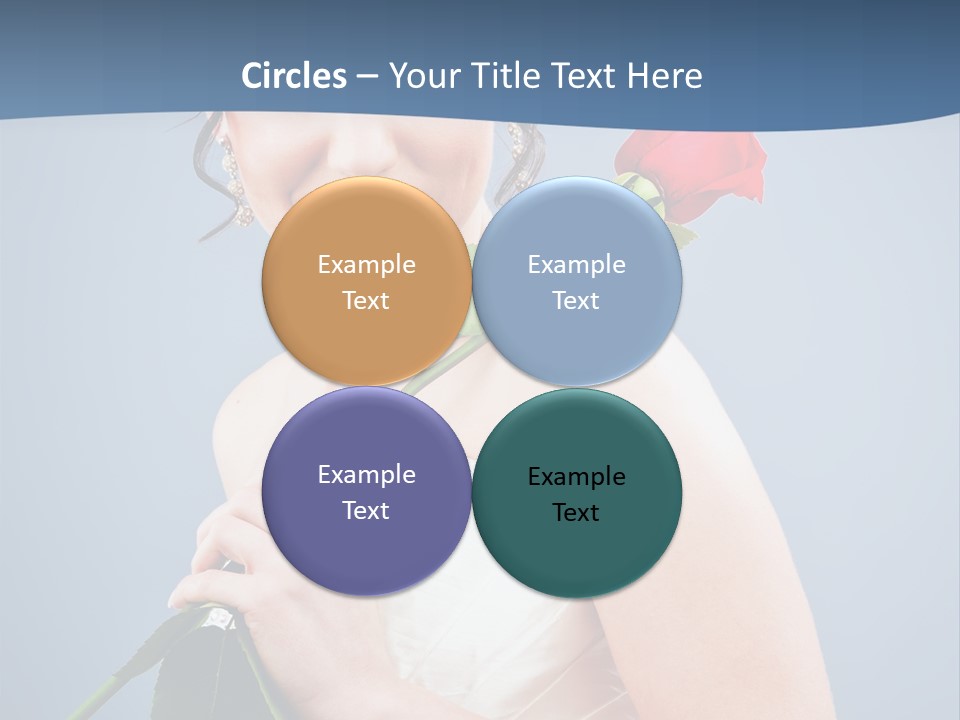 A Woman In A Wedding Dress Holding A Rose PowerPoint Template