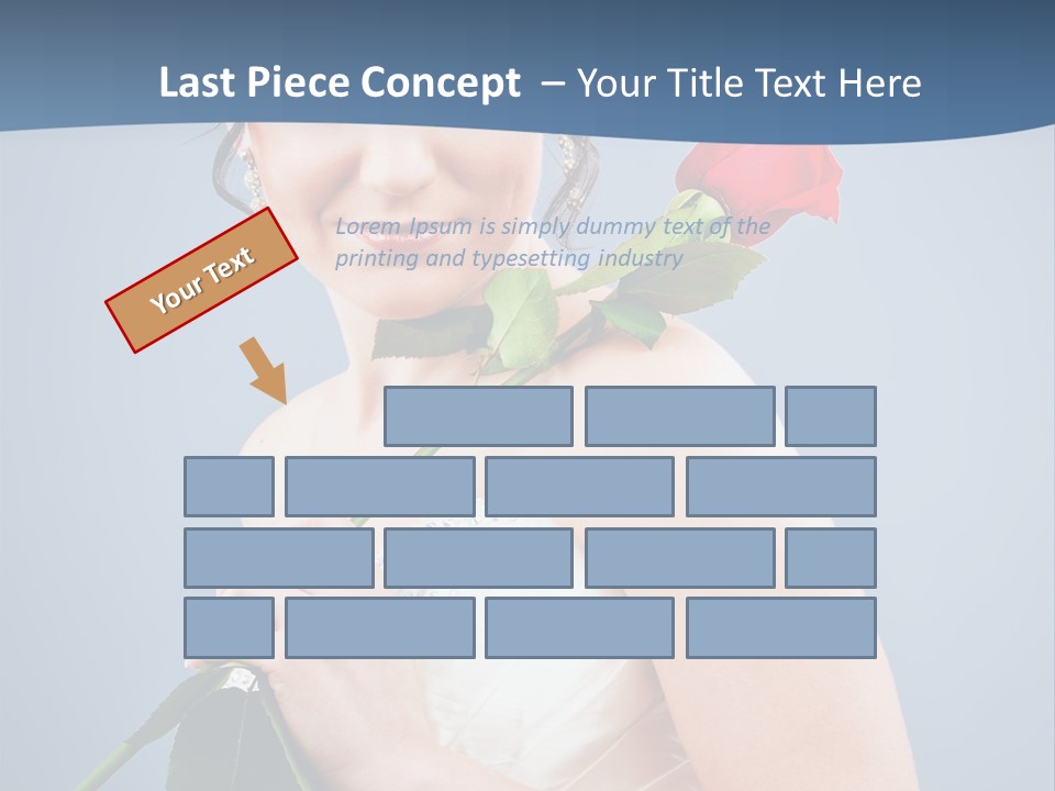 A Woman In A Wedding Dress Holding A Rose PowerPoint Template